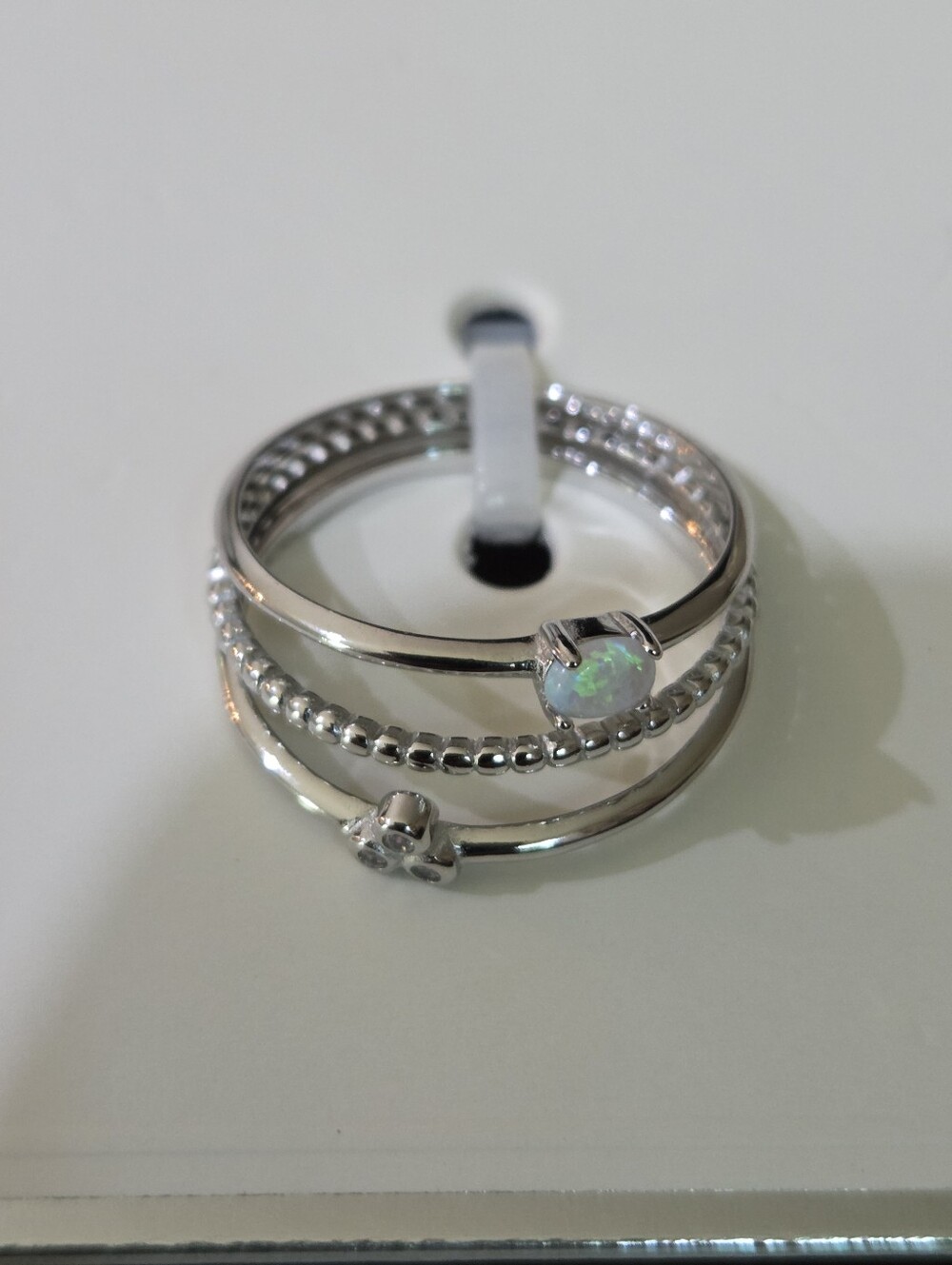 a.new.day silver-tone cubic zirconia stacked ring set Size 8 NEW